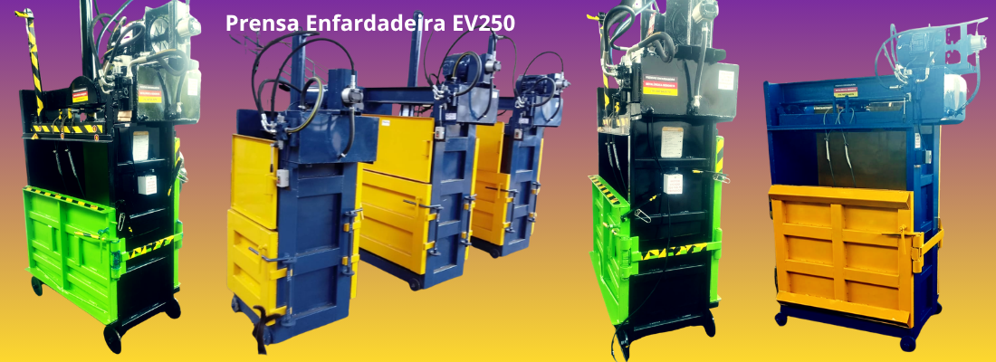 máquina para reciclagem com prensa enfardadeira EV 50 Prensa Enfardadeira para Reciclagem EV250